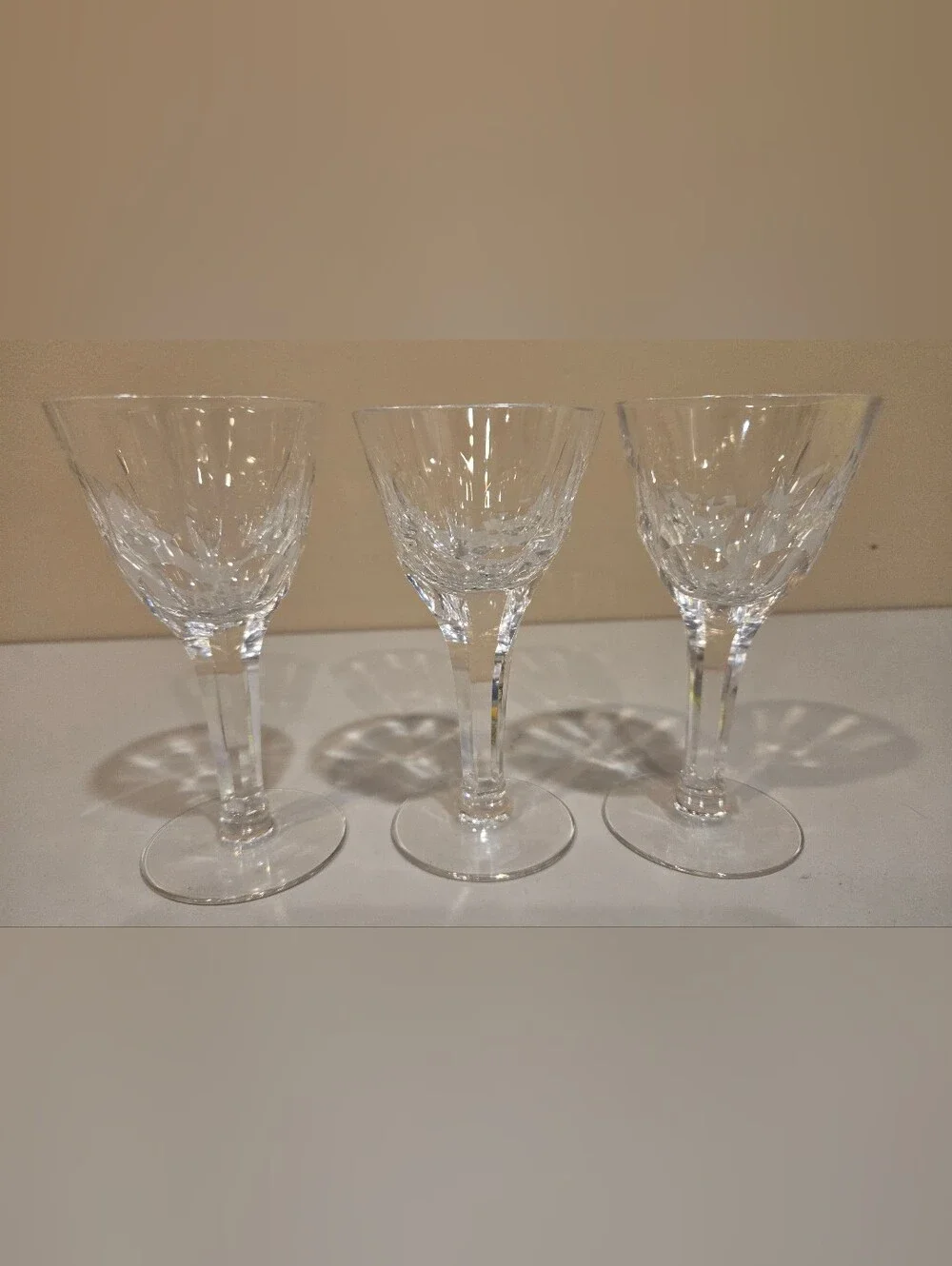 Vintage Crystal Clear Cordial Glasses - Set of 3
